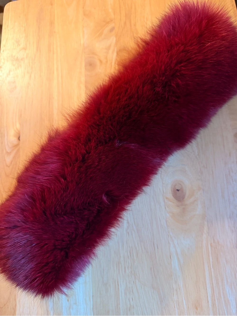 Saks Fifth Avenue Deep Burgundy Fur Collar/Scarf